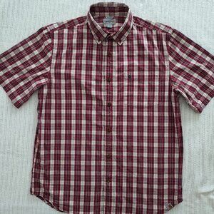 Carhartt Men's Short-Sleeve Button-Up Shirt - PLAID - LG (VGC)